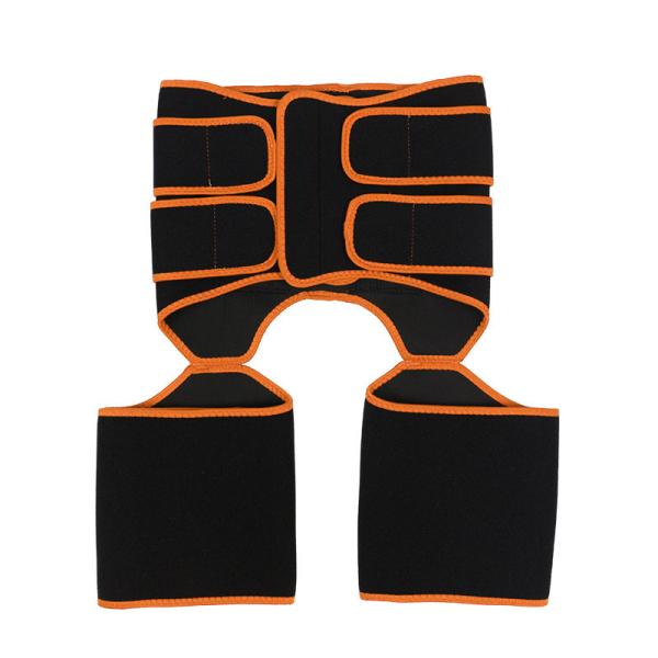 Neoprene OK Fabric High Waist Thigh Trimmer With Orange Elastic Band