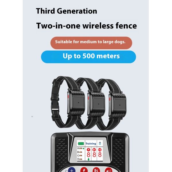 Smart Rechargeable Wireless Plastic Outdoor Dog Fence Training Collar Waterproof IP67 Electronic Shock Stop Barking Pet Training