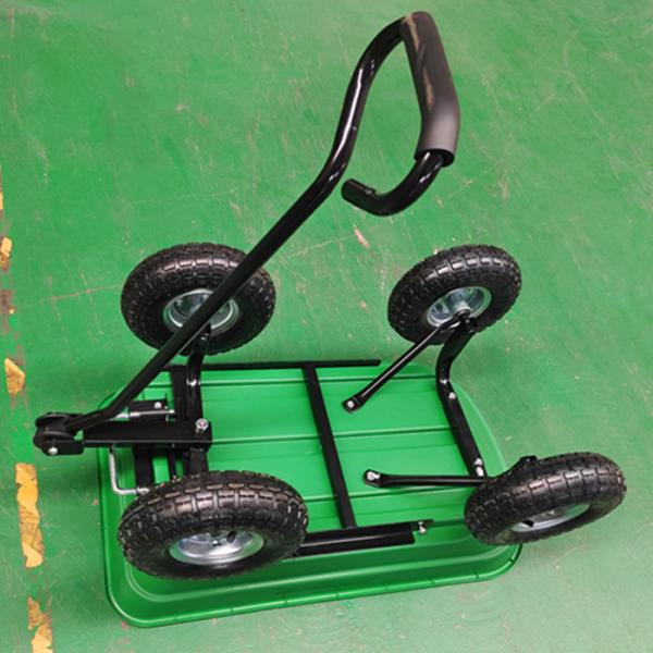 Popular Hand Pull Garden Dump Cart 350-4 Pneumatic Wheels 50L Capacity