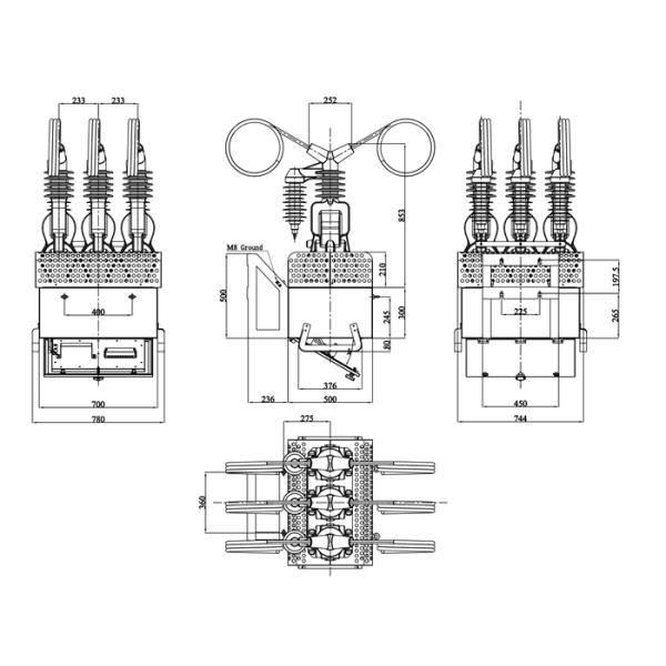 24KV основной поляк кабеля 3CT 3VT установил измеряя коробку