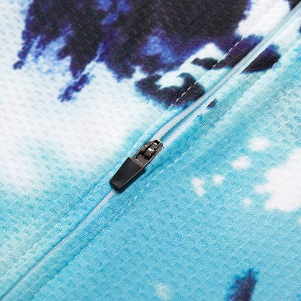 Задействовать Джерси гравия полиэстера трикотажных изделий 130g голубого изготовленного на заказ велосипеда велосипедиста ехать