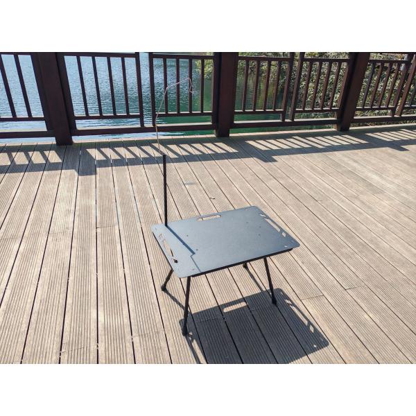 Mesa de acampamento ao ar livre de altura ajustável Mesa de piquenique Mesa dobrável com poste de lâmpada