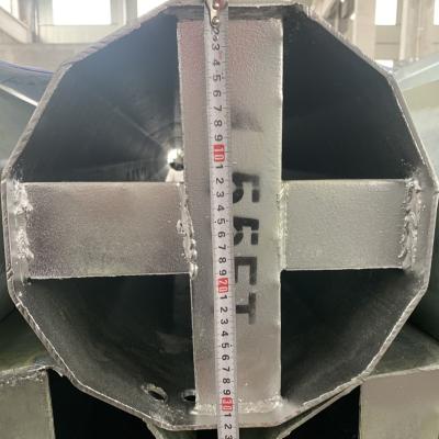 55FT 69KV Galvanized Steel Transmission Pole Electric Utility Pole  8.0mm