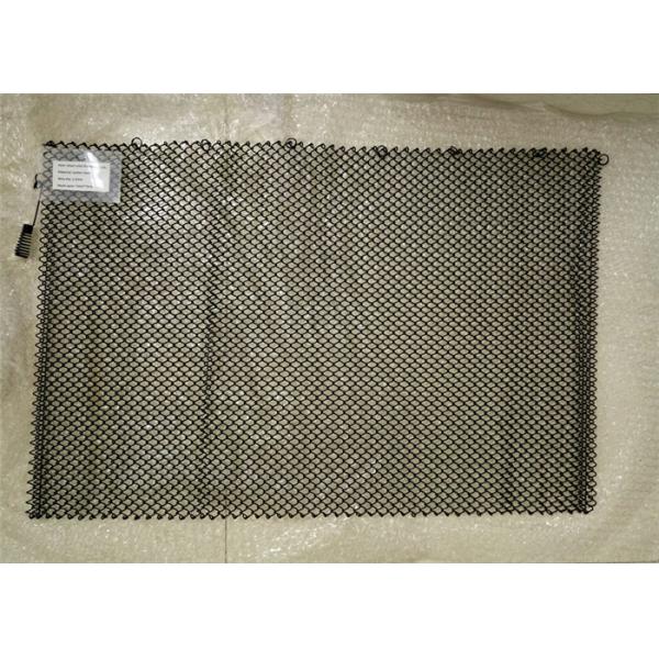 Black Hanging Mesh Fireplace Screens / Metal Mesh Drapery Length Customized