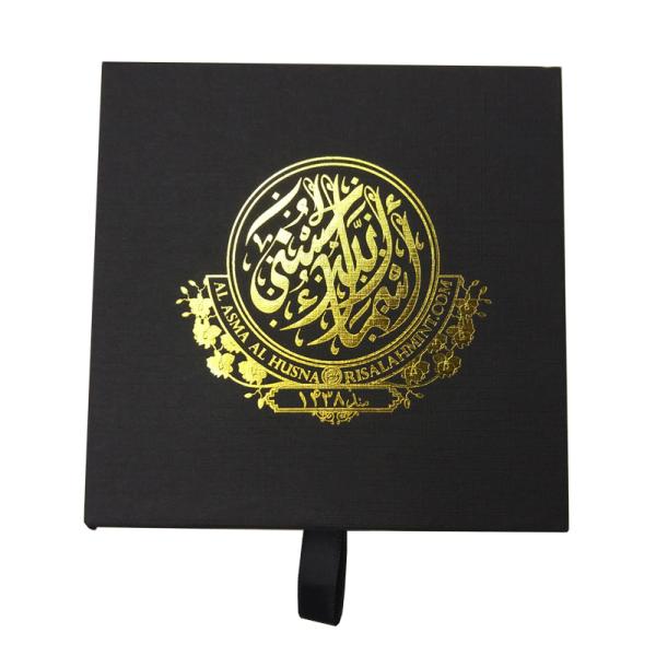 Роскошная горячая печать Черная коробка Подарочная упаковка с печатью CMYK