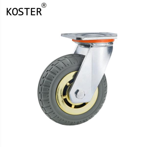 Roller Bearing Heavy Duty Golden Castor with Lock and 100mm/125mm/150mm/200mm Diameter