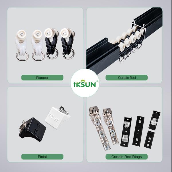 Smooth Sliding Aluminum Easy Assembled Curtain Rail Screwfix Wall Curtain Track For Hotel