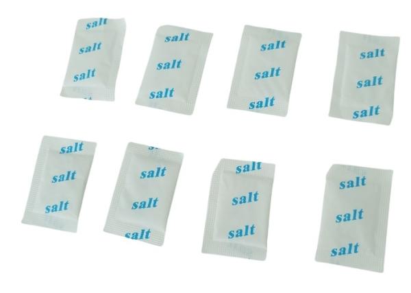 Mini sacos de sal, pequenos sacos de sal descartáveis