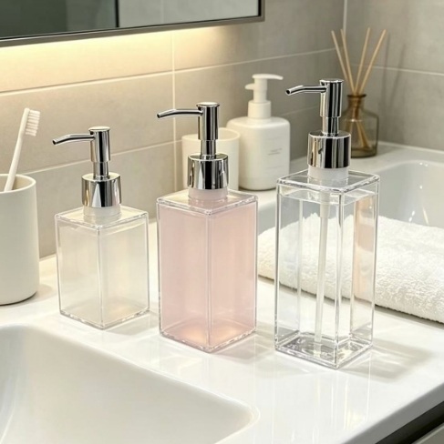 Logo Print Or Engrave Custom Acrylic Display Case For Hand Sanitizer And Soap Dispenser