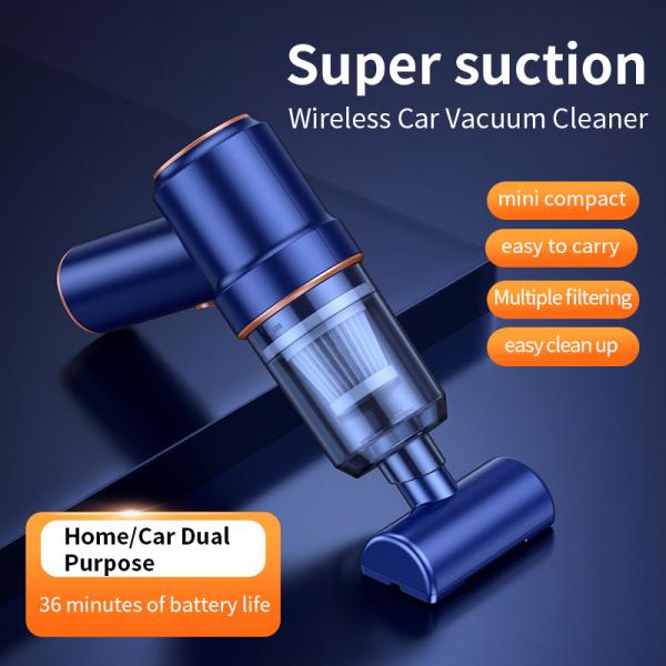 12V Household Portable Handheld Car Vacuum Cleaner with Light and Suction Function