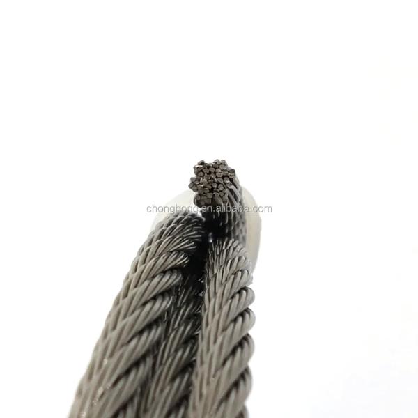 Competitive 1x7/7x7/7x19 SUS 304 Stainless Steel Wire Rope with Steel Core Construction and Types