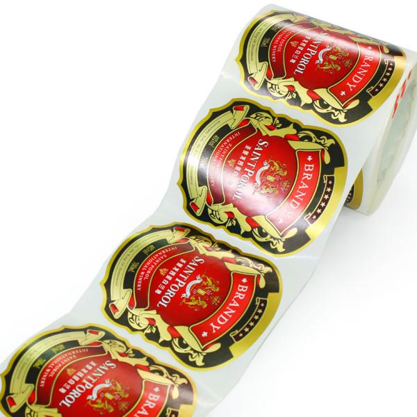 Die Cut Wine Sticker Labels Waterproof 0.1mm-0.15mm Thickness