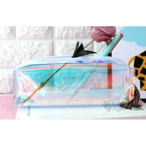 Colorful Transparent Fresh Pen Bag Shining Pen Bag Logo Customized