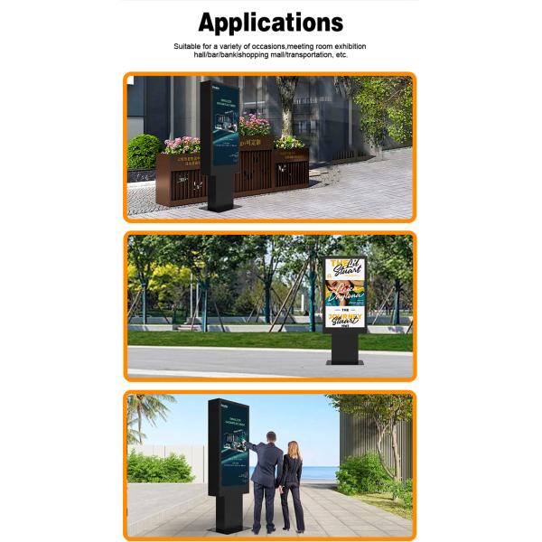 55 Inch 2000nits High Brightness IP65 Waterproof Air Cooling Fan Ventilation Outdoor Digital Signage Kiosk