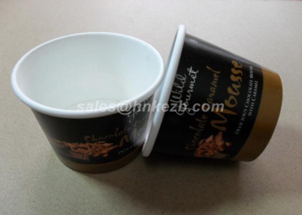 Double PE Ice Cream Paper Cups , 6oz Custom Printed Ice Cream Containers