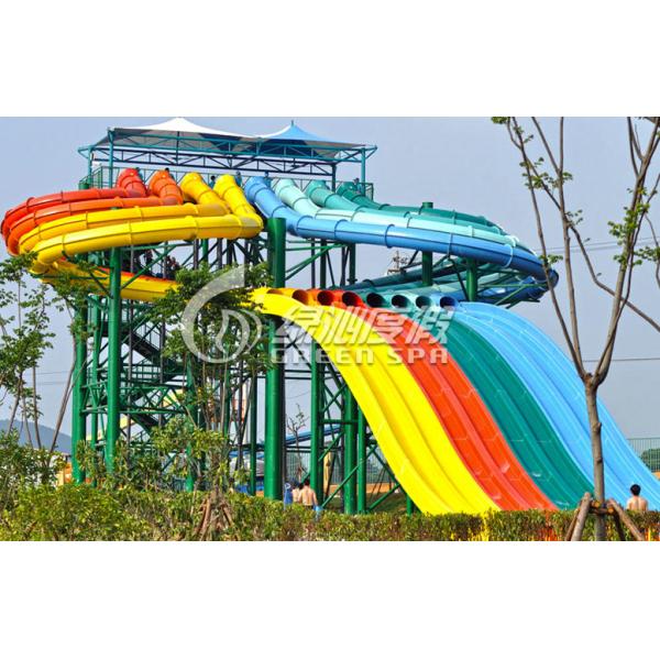 Multi Lane Variable speed Race Water Slide , Water Park Equipment for Kids