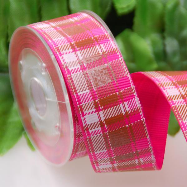Grid Plaid Grosgrain Ribbon By The Yard , Twist Grosgrain Ribbon Bows