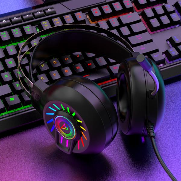 G97 RGB Luminous 7.1 Surround Sound Wired Gaming Headset with Mic and Volume Control