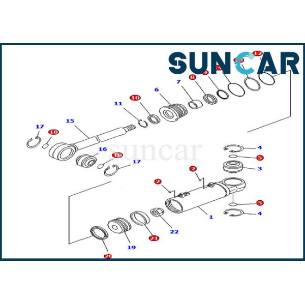D61EX-15 D61PX-15 Komatsu OEM Parts 707-99-43690 Dozer Hydraulic Tlit Cylinder Seal Kit