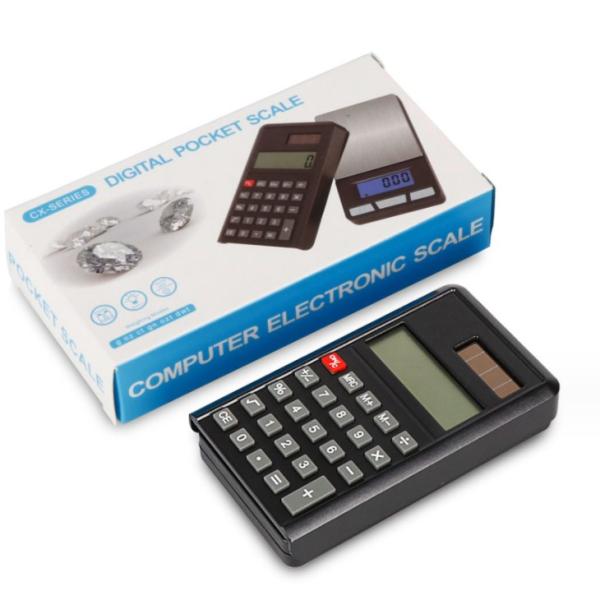 Balanza de peso electrónica para joyería, escala de gramos, 500g/0.1g, mini balanza digital de bolsillo con calculadora y bandeja, tamaño 5*76.2mm