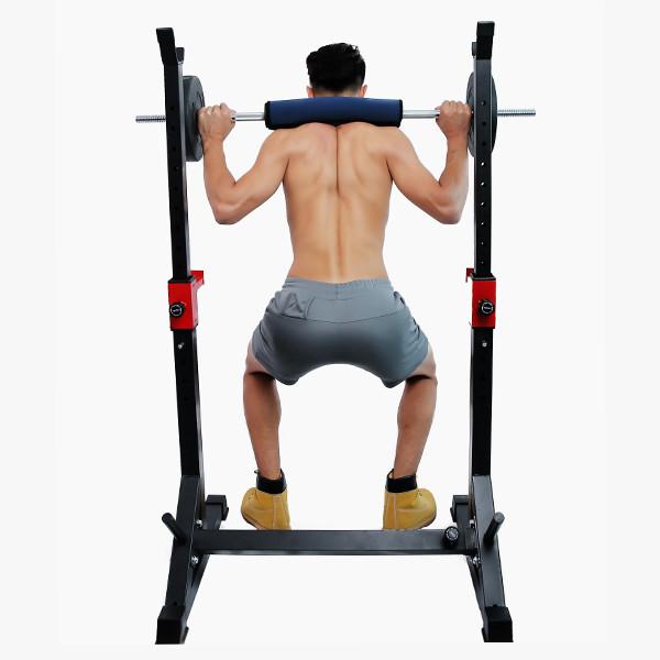 Steel W107cm H150cm Gym Squat Rack Adjustable Black Red Power Squat Rack