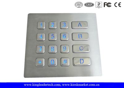 Teclado Backlit áspero do metal com 16 chaves para o sistema do controlo de acessos da segurança