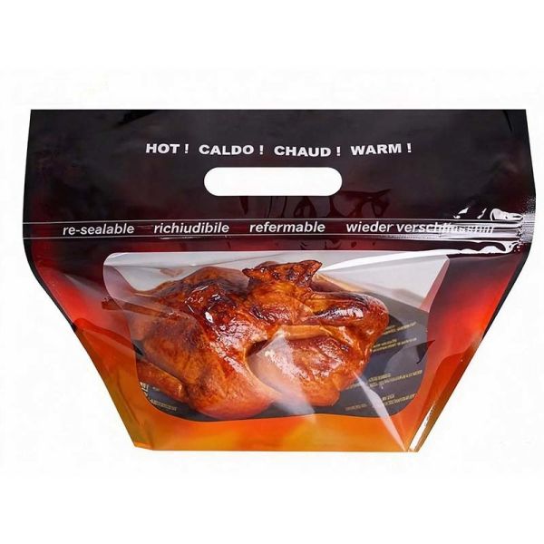 Food Safe Hot Chicken Bag Durable Zipper Plastic Bags Resealable For Deli Restaurant Use