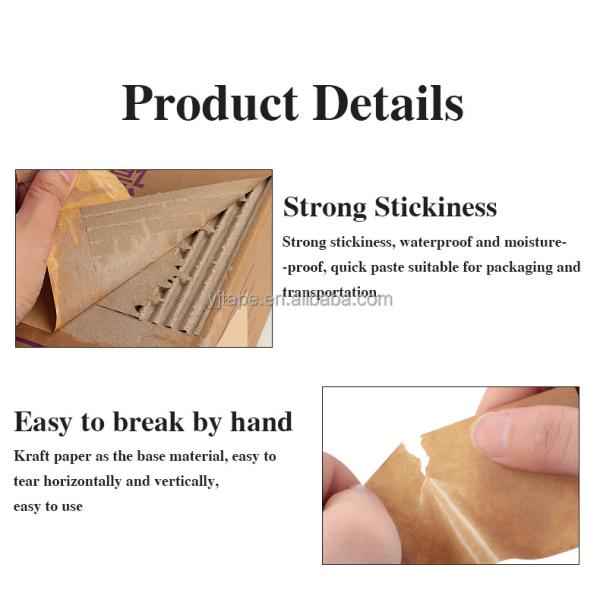Gummed Custom Logo Self Adhesive Kraft Paper Tape For Sustainable Packaging Solutions