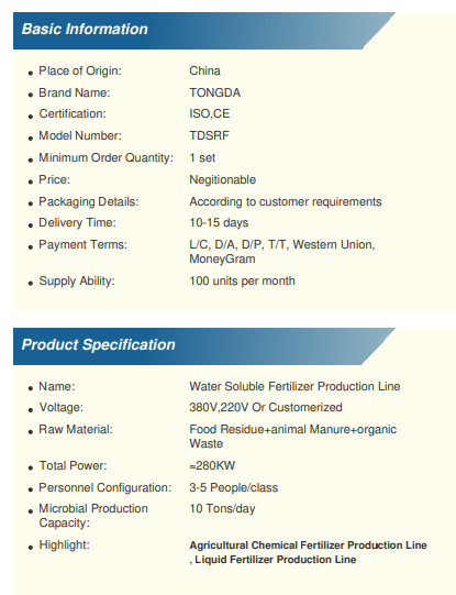 Agricultural Organic Waste Water Soluble Fertilizer Production Line