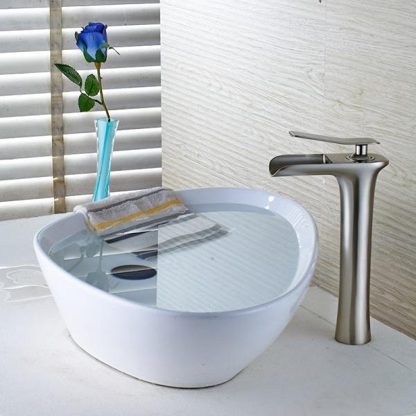 Modern Ceramic Valve Core European Style Bathroom Under Counter Basin Waterfall Faucet