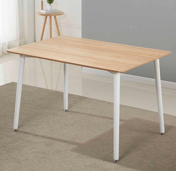 Rectangular European Style Mdf Dining Table With Metal Legs For Restaurant Furniture