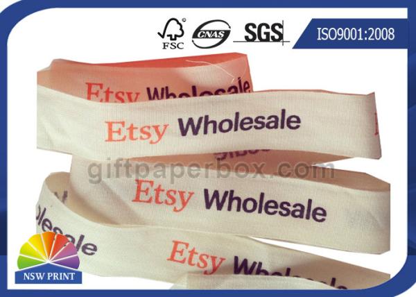 Acessórios de empacotamento impressos personalizados da fita do algodão para a embalagem da roupa