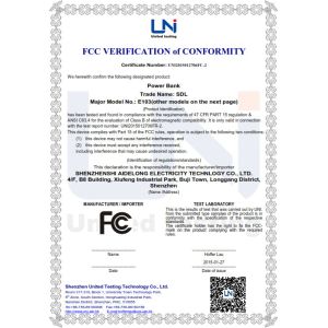 Shenzhen SDL Electronic Technology Co., Ltd Certifications