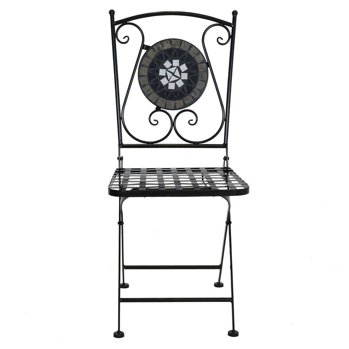 Sturdy Iron Garden Balcony Bistro Set with Modern Design Style and Ceramic Tile Coating