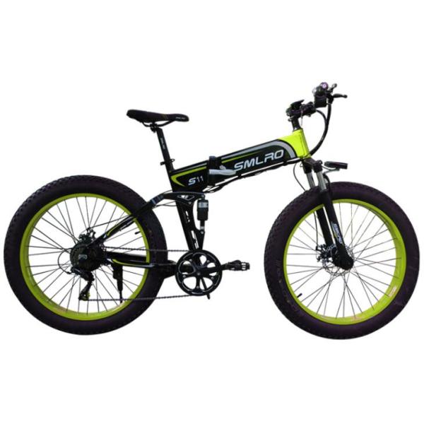 Folding Electric Snow Bike , 26 Inch Electric Fat Tire Mountain Bike Aluminum
