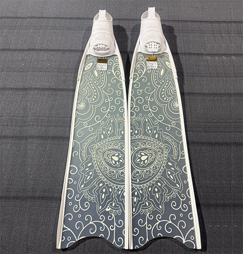 Personalized Long Blade Freediving Fins Fiberglass Free Diving Flippers For Underwater Sports