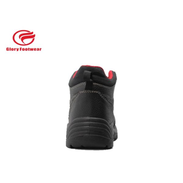 Split Breathable Mens Leather Steel Toe Boots Cow Leather With Red Mesh Anti Slip