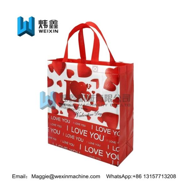 Red series 100gsm  2018 latest fashion pp non woven shopping bag with red handle