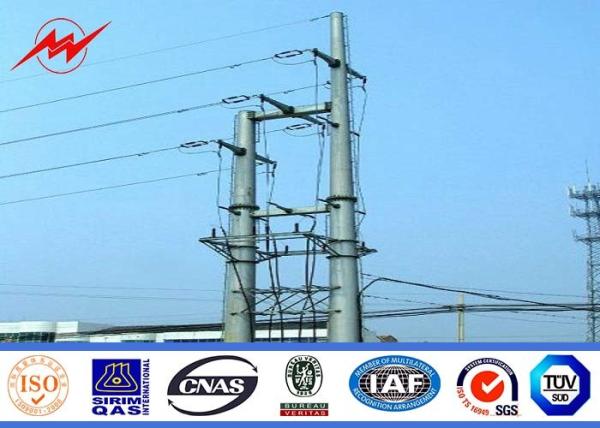 Metal galvanizado Polos Polo de aço tubular da tubulação da transmissão de energia de ASTM A123 para o CCTV