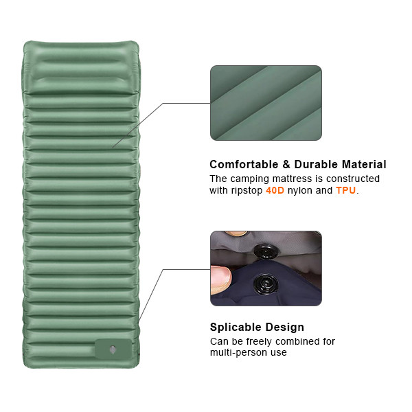 Extra Thick 10cm Sleeping Mat Portable Outdoor Sleeping Mattress For Hiking