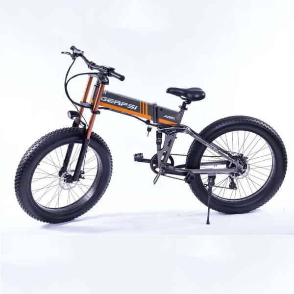 26 Inch Fat Tire Electric Bike , Mountain Electric Snow Bike Brushless Motor