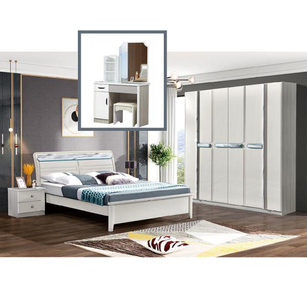 Cabrini Solid Wood Bed With Drawers Large Backrest Double Bedroom Set