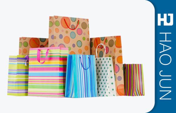 Color Printed Cardboard Shopping Bags , Fashional Paper Carry Bags