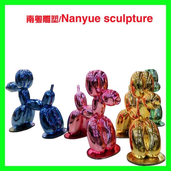 Hotel mall deco metal effect robert dog statue as decoration in park or hall center