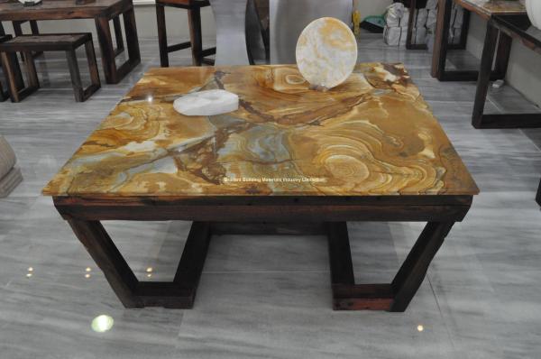 Luxury Palomino Quartzite Tea Table Top,  Yellow Quartzite Tea Table Top