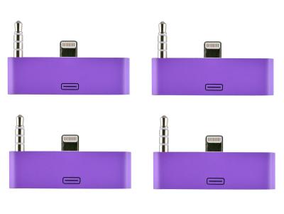 colorful 30pin to 8 Pin AUDIO ADAPTERS converter for iPhone 5 5s 5c Itouch Nano 7 Purple