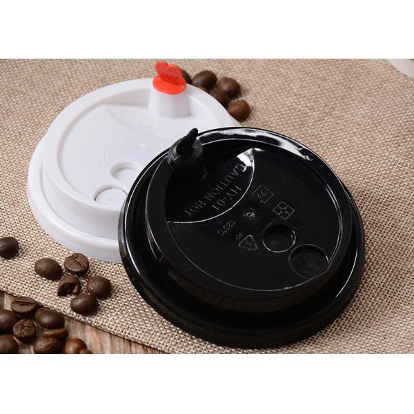 Biodegradable Plastic Paper Cup Covers , Disposable Cup Lids Shapes Customized