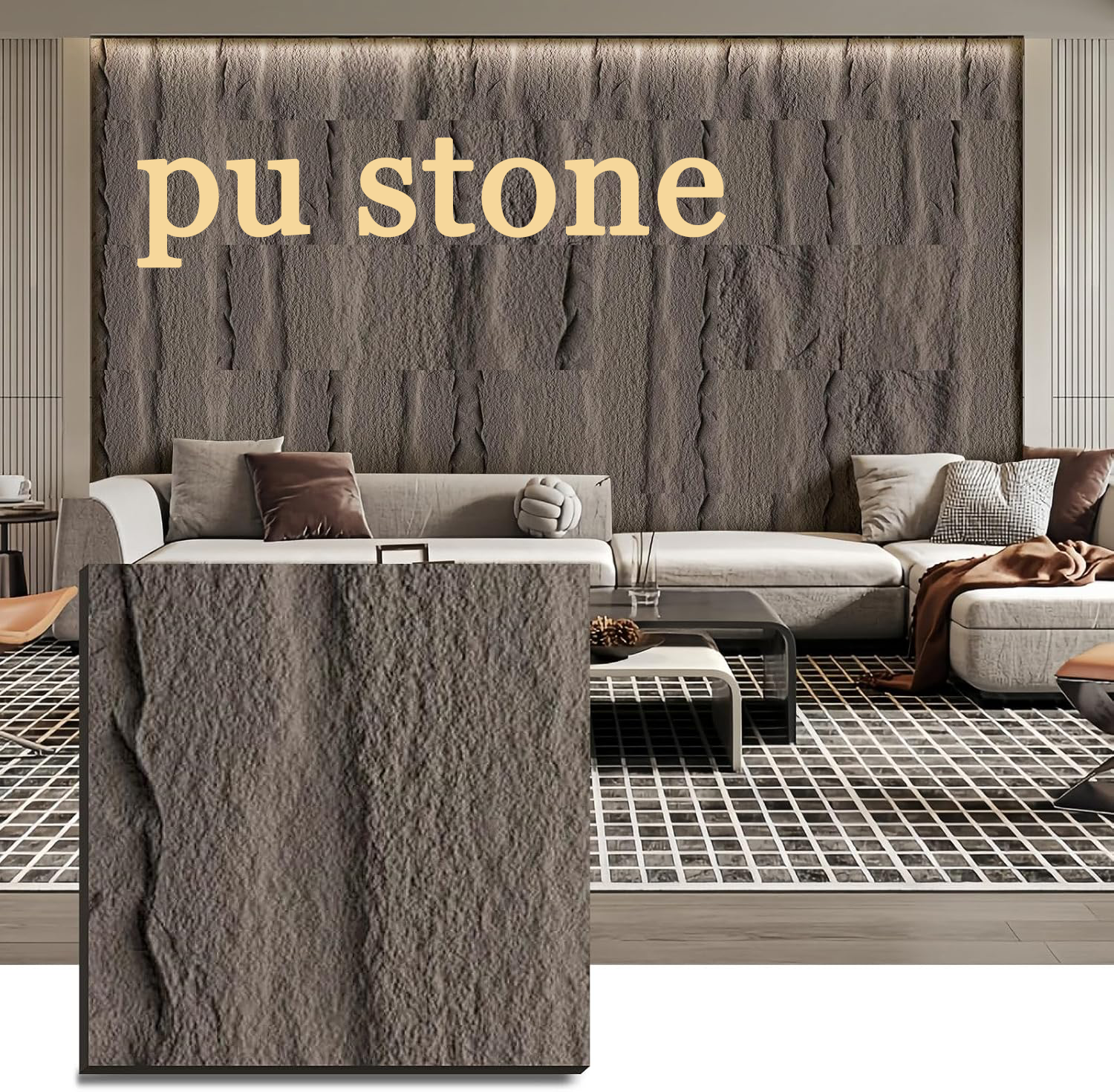 PU Soft Stone Panel Factory Direct Selling Indoor Stone PU Decorative 3D Artificial Wall Panels