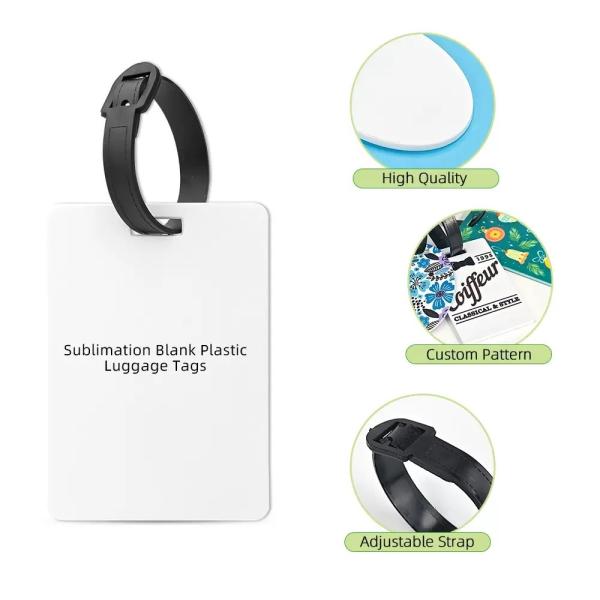 Sublimation Luggage Tags Blanks Custom Printing Double Sided PBT Plastic Sublimation Luggage Tag