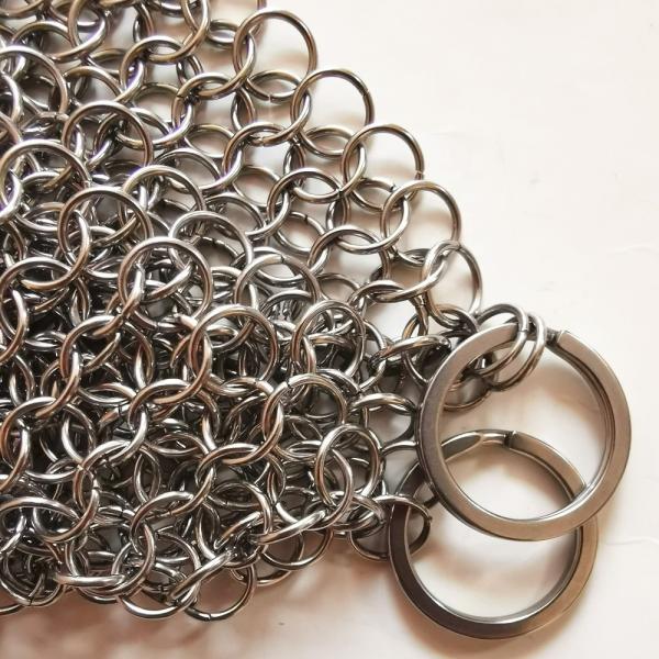 Kitchen Cleaning 1.2mm X 10mm Stainless Steel Chainmail Ring Scrubber